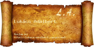 Lukács Adalbert névjegykártya